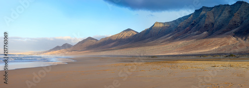 Scenic panorama of mountain landscape and Atlantic ocean