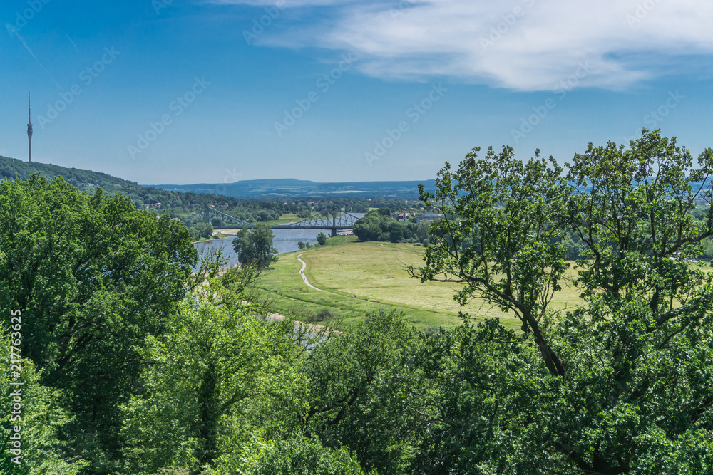 Obraz premium The river Elbe near Dresden, Germany