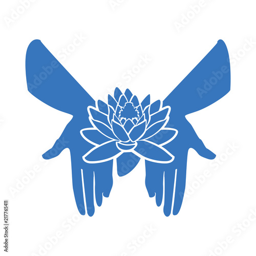 The Lotus flower in the open palm