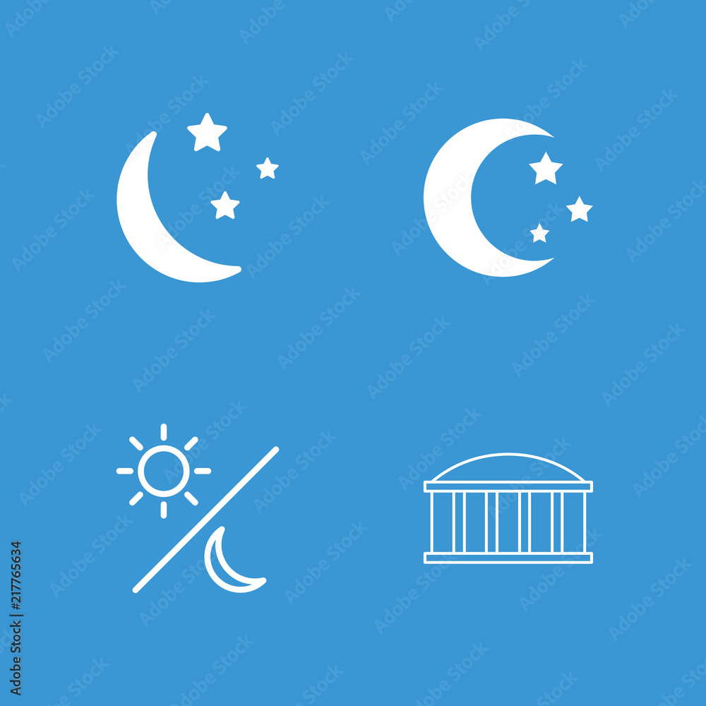 Collection of 4 astronomy filled and outline icons Collection of 4 astronomy filled and outline icons
