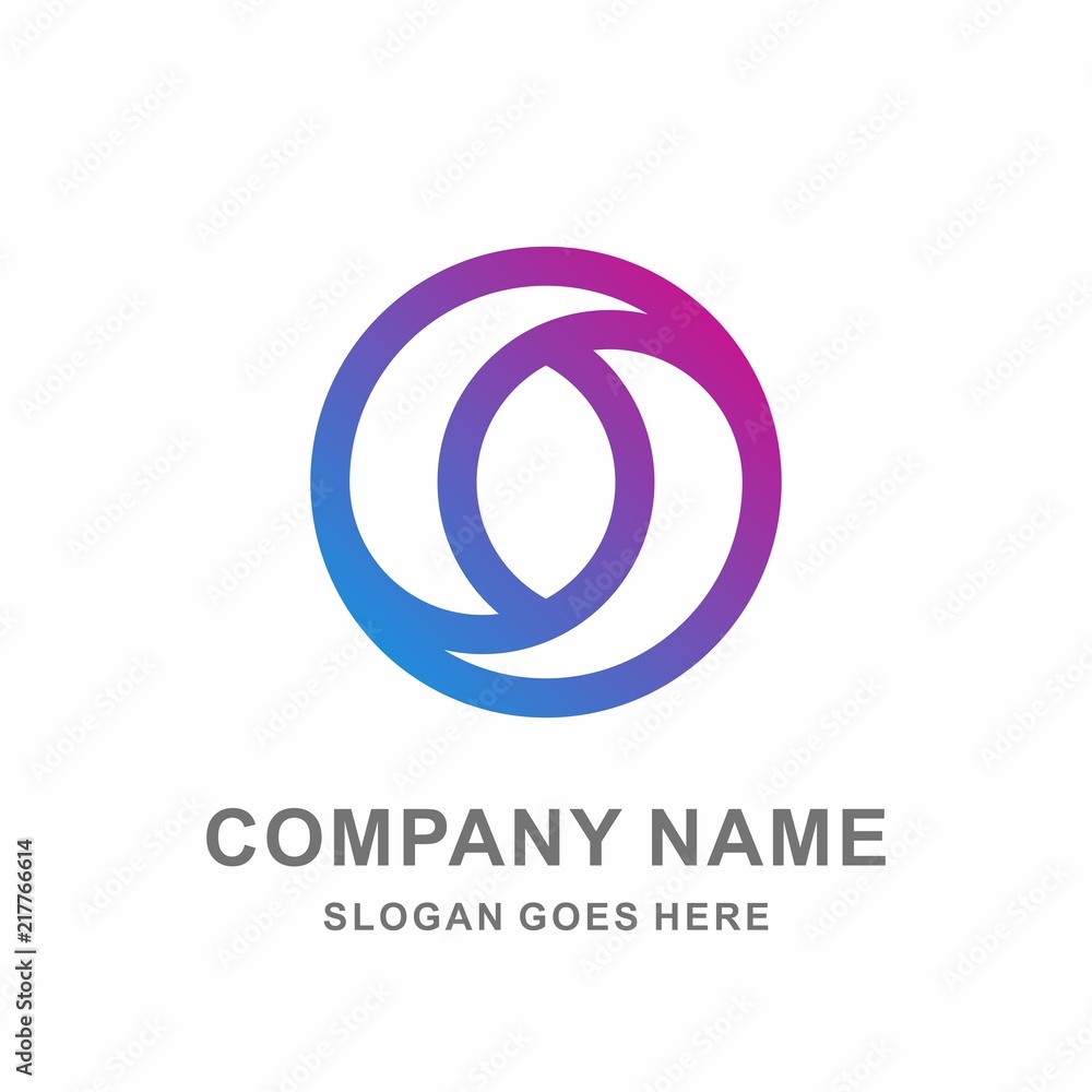 Infinity Circle Digital Link Connection Technology Computer Business Company Stock Vector Logo Design Template