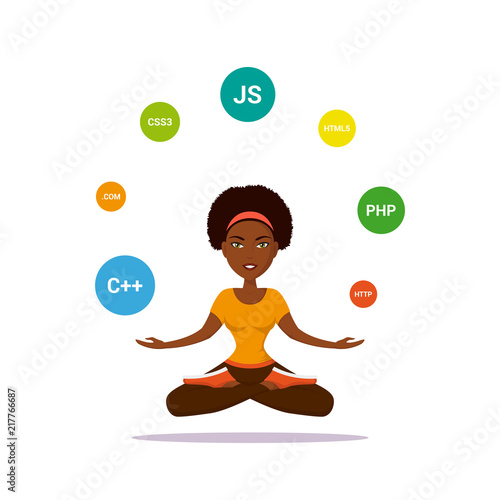 Programmer girl character