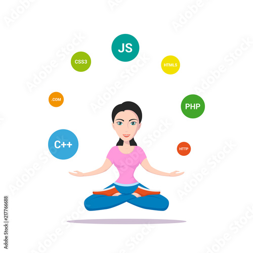 Programmer girl character