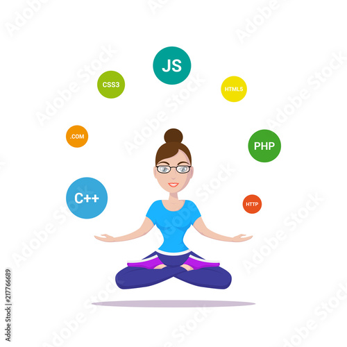 Programmer girl character