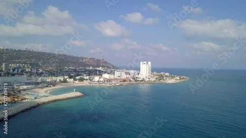 Wallpaper Mural Aerial footage of the Northern bay of Haifa, the largest city in the north district of Israel Torontodigital.ca