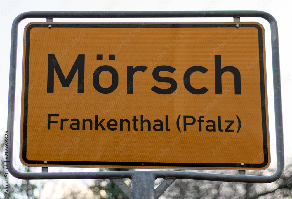 Ortsschild Frankenthal - Mörsch