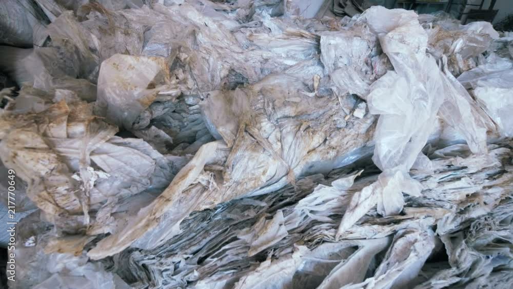 Wastepaper at a recycling factory, close up. Paper for recycling is piled in a factory room. Wastepaper at a recycling factory, close up. Paper for recycling is piled in a factory room.