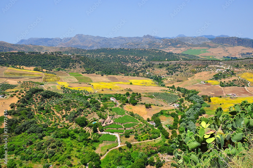 View over Andalusia from town of Ronda, Spain