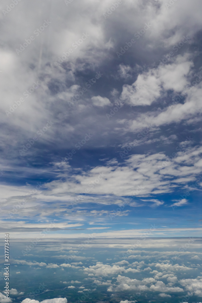 Aerial view of blue sky and clouds