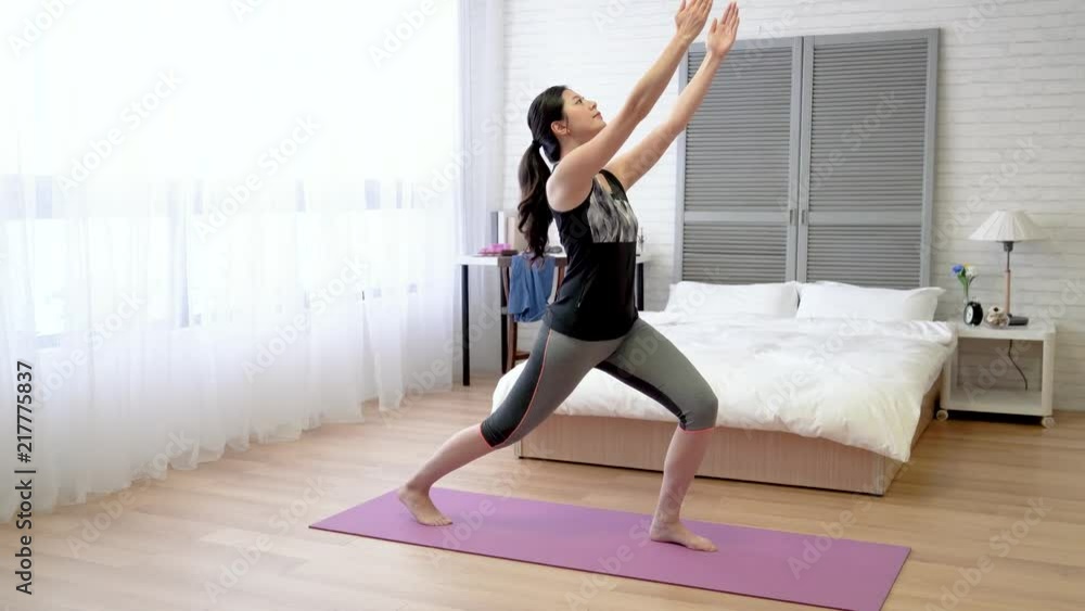 woman breathes in and out following her hands woman breathes in and out following her hands