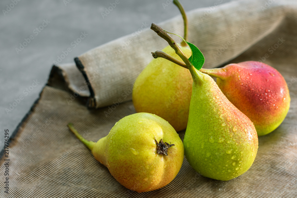Fresh yellow pears.