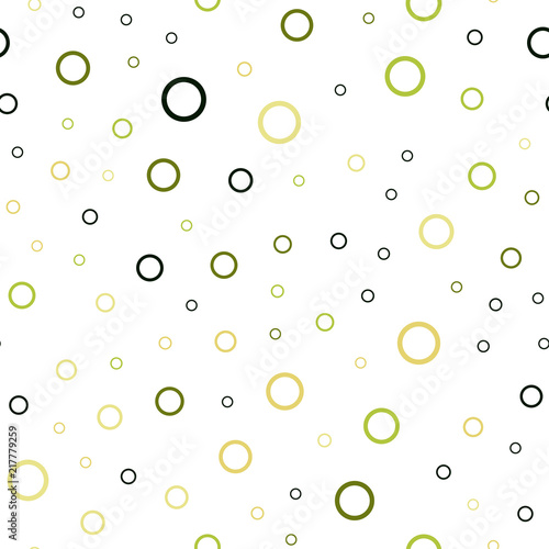 Light Green, Yellow vector seamless background with bubbles.
