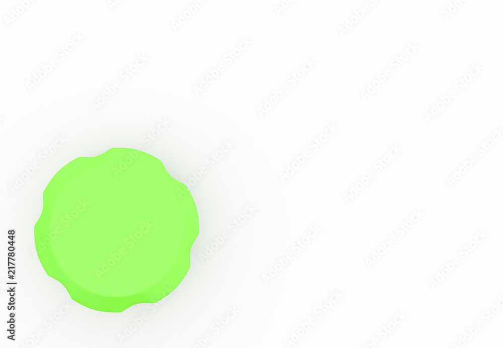 Button green on white background 3d illustration Button green on white background 3d illustration