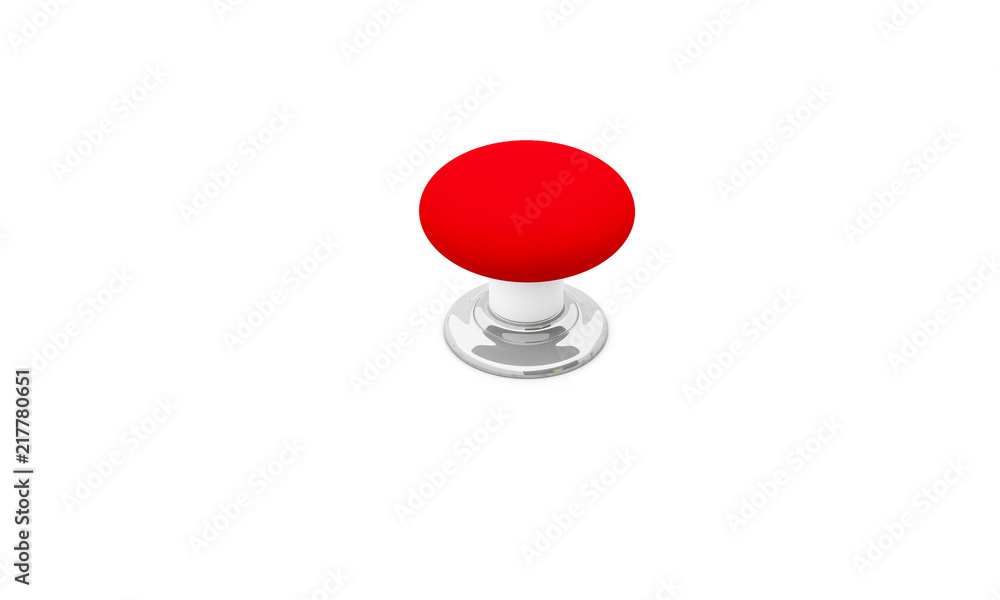 Push button red on white background 3d illustration Push button red on white background 3d illustration