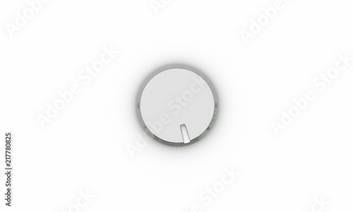 Volume button metal on white background 3d illustration