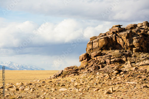The steppe and mountains in Western Mongolia.