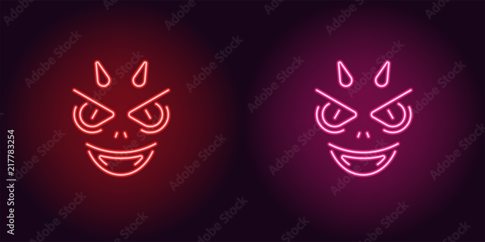 Neon Devil in Red and Pink color