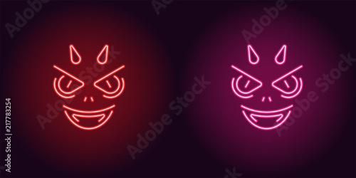 Neon Devil in Red and Pink color