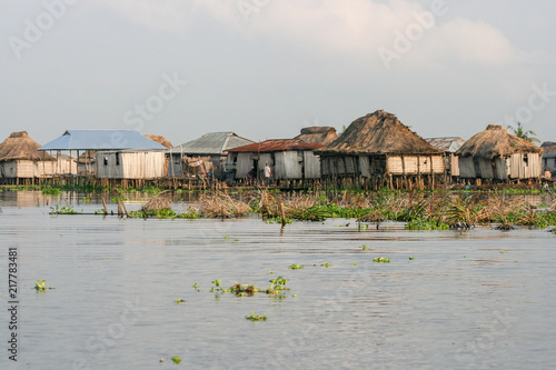 Buildings at Ganvie village on Lake Nokoue, Benin
