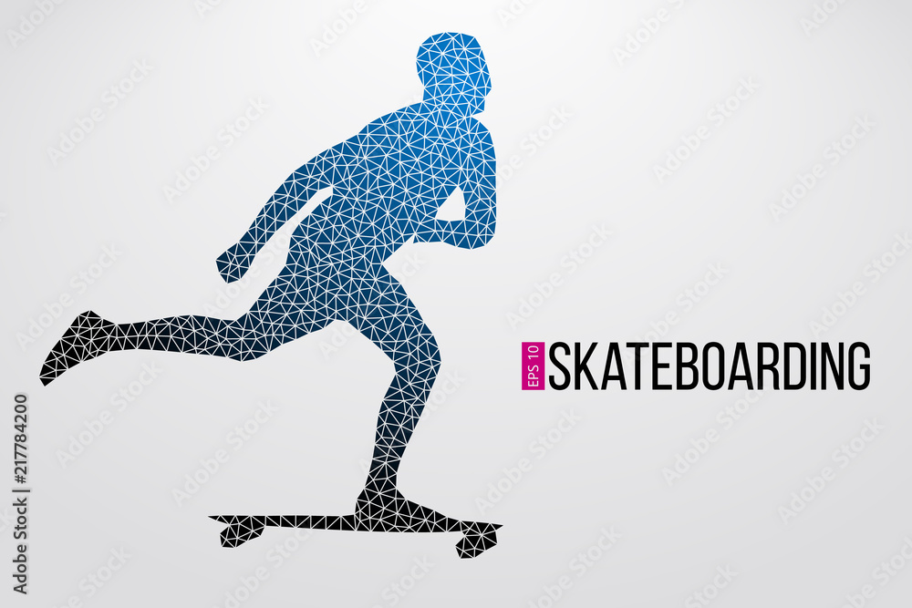 Silhouette of a skateboarder. Vector illustration Silhouette of a skateboarder. Vector illustration