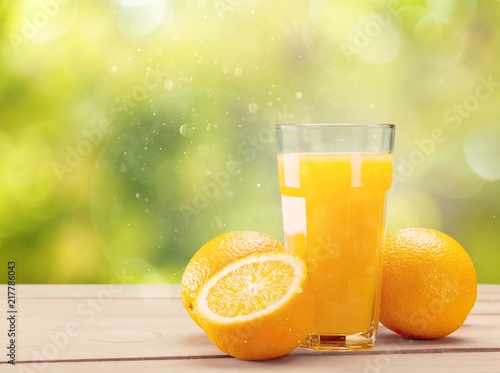 Orange Juice in glass on background