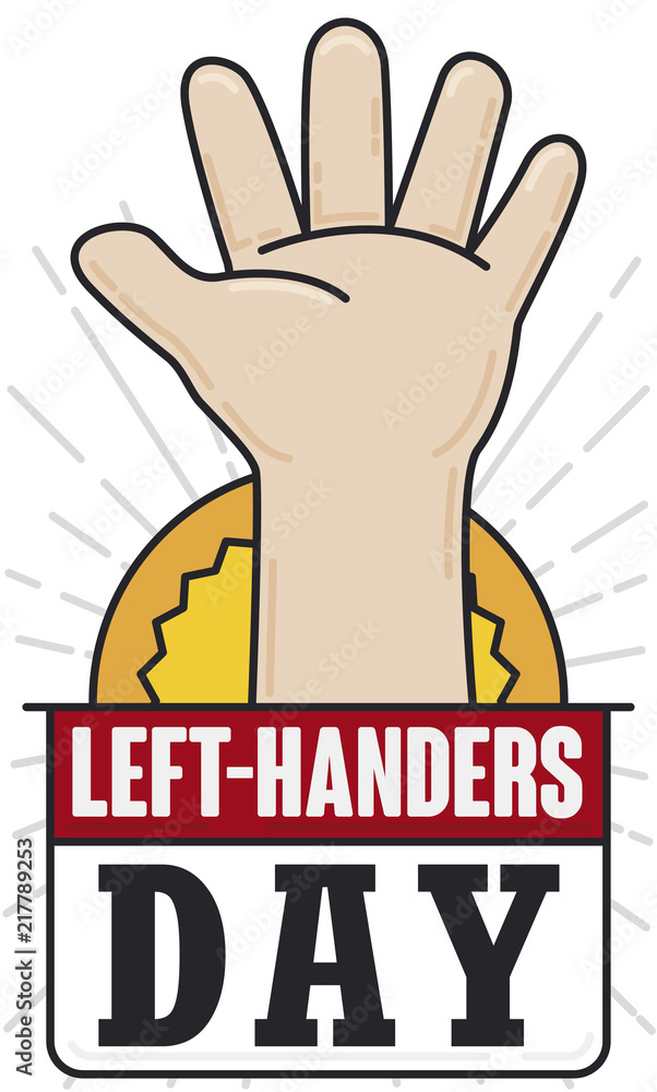 Left Hand with Loose-leaf in Flat Style for Left Handers Day, Vector Illustration Left Hand with Loose-leaf in Flat Style for Left Handers Day, Vector Illustration