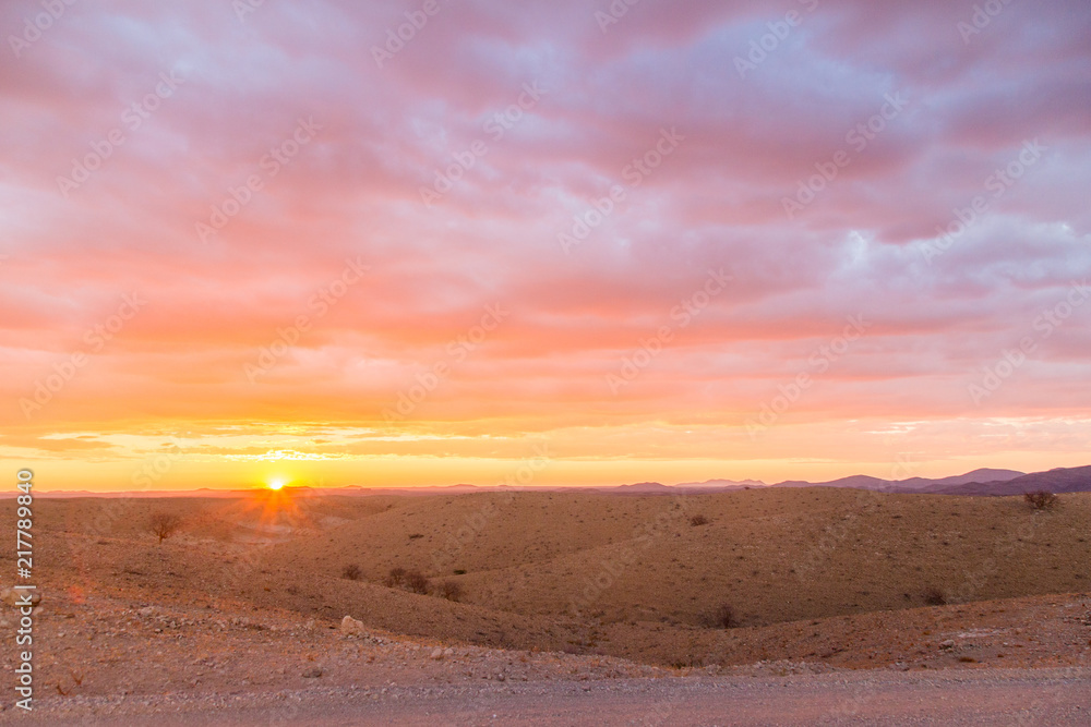 Coucher de soleil en Namibie Coucher de soleil en Namibie