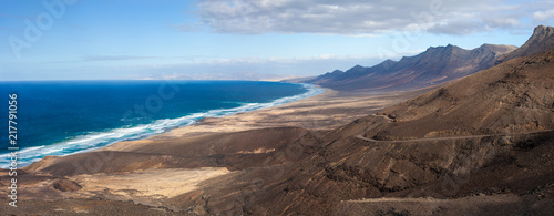 Top view beautiful panorama seascape of Fuerteventura island
