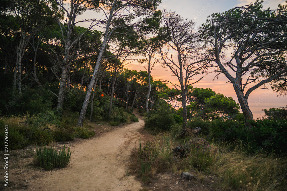 Beautiful seascape at twilight. Hiking outdoors. Beautiful seascape at twilight. Hiking outdoors.