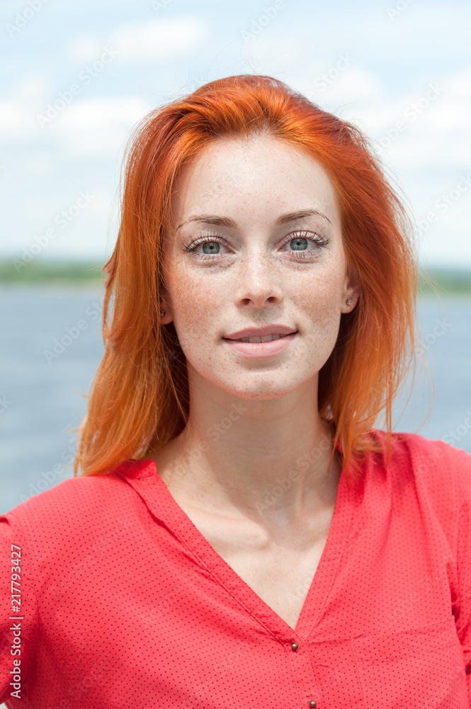 Portrait of a beautiful redhair woman