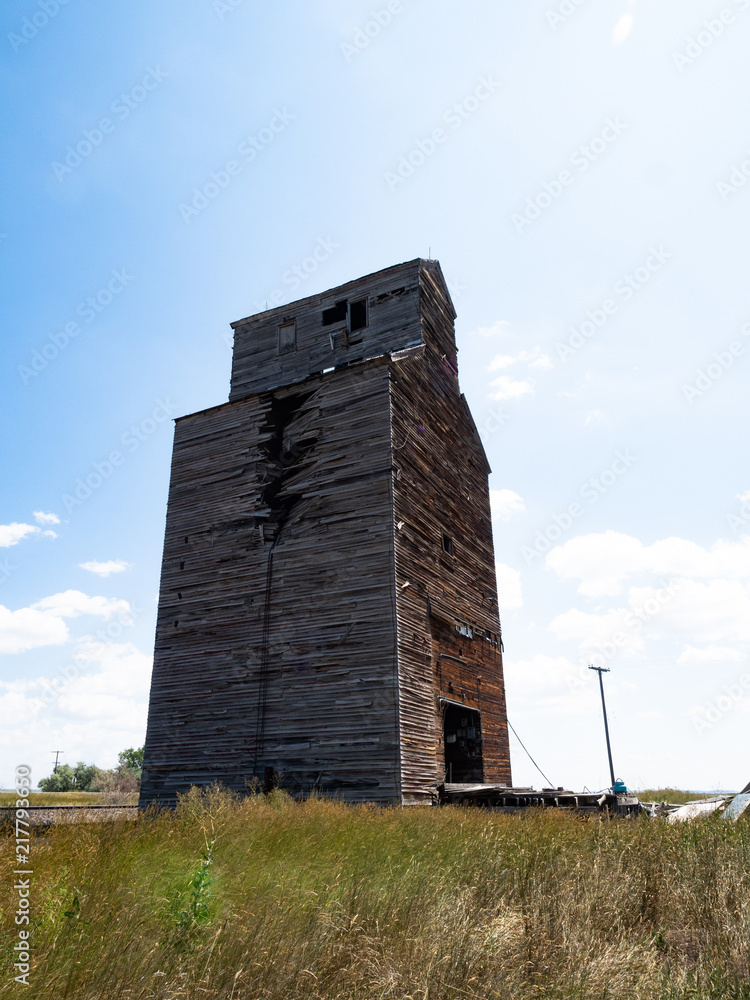 A Ruined Grain Elevator in Comanche Montana A Ruined Grain Elevator in Comanche Montana