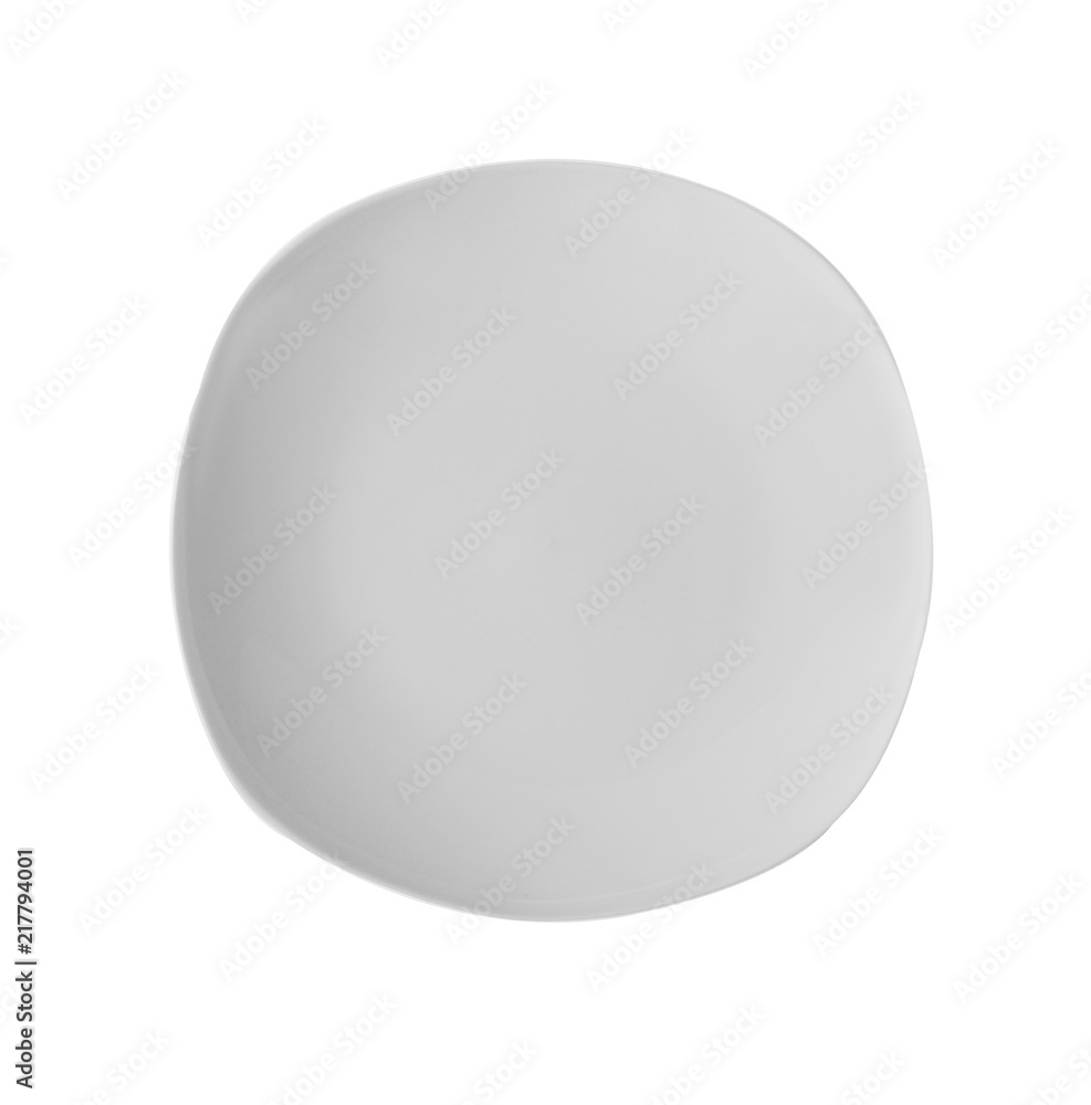 top view white plate isolated on white background top view white plate isolated on white background