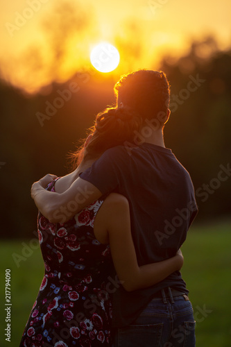 Young couple at sunset