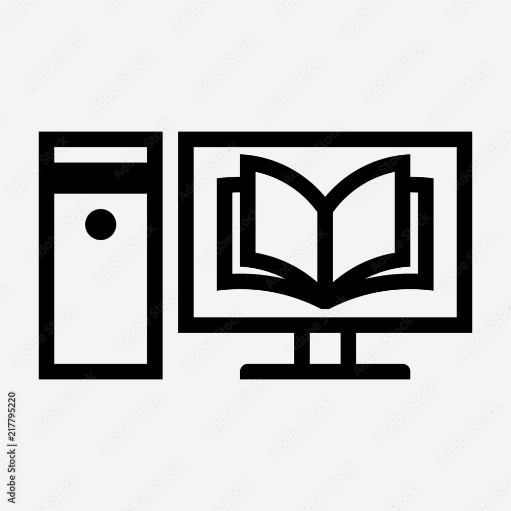 Outline e learning pixel perfect vector icon Outline e learning pixel perfect vector icon