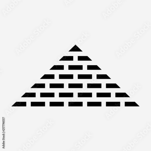 Outline pyramid Egypt pixel perfect vector icon