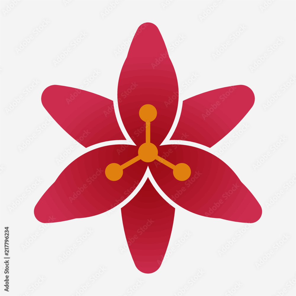 Flat Lily flower pixel perfect vector icon Flat Lily flower pixel perfect vector icon