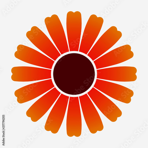 Fotografi Flat zinnia flower pixel perfect vector icon