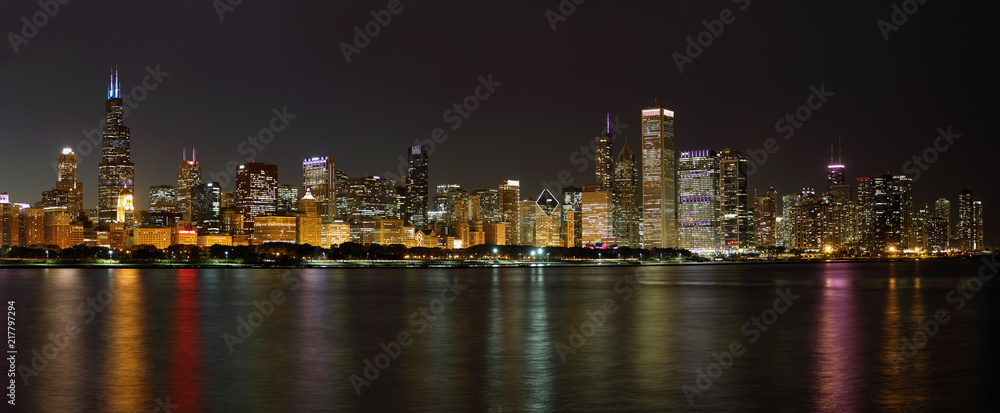  Chicago Skyline at Night