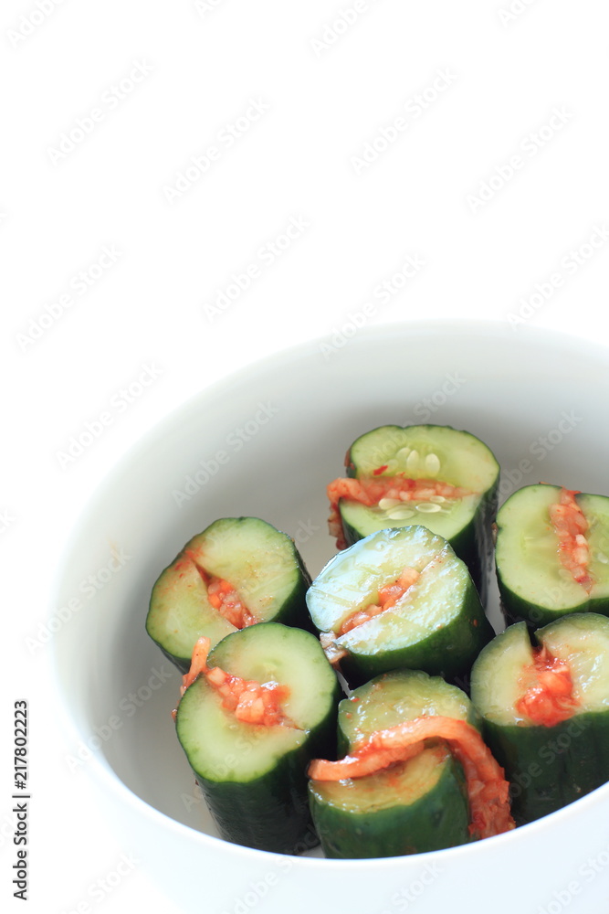 Korean food, cucumber and cabbage kimichi Korean food, cucumber and cabbage kimichi