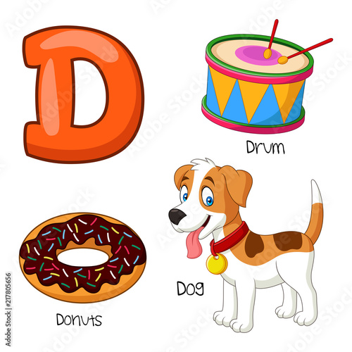 Illustration of D alphabet