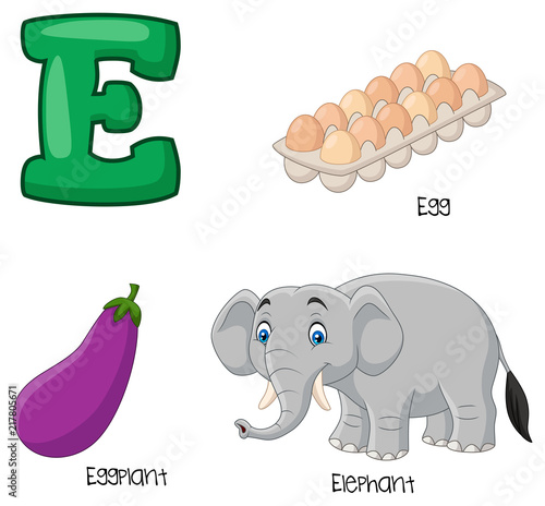 Illustration of E alphabet