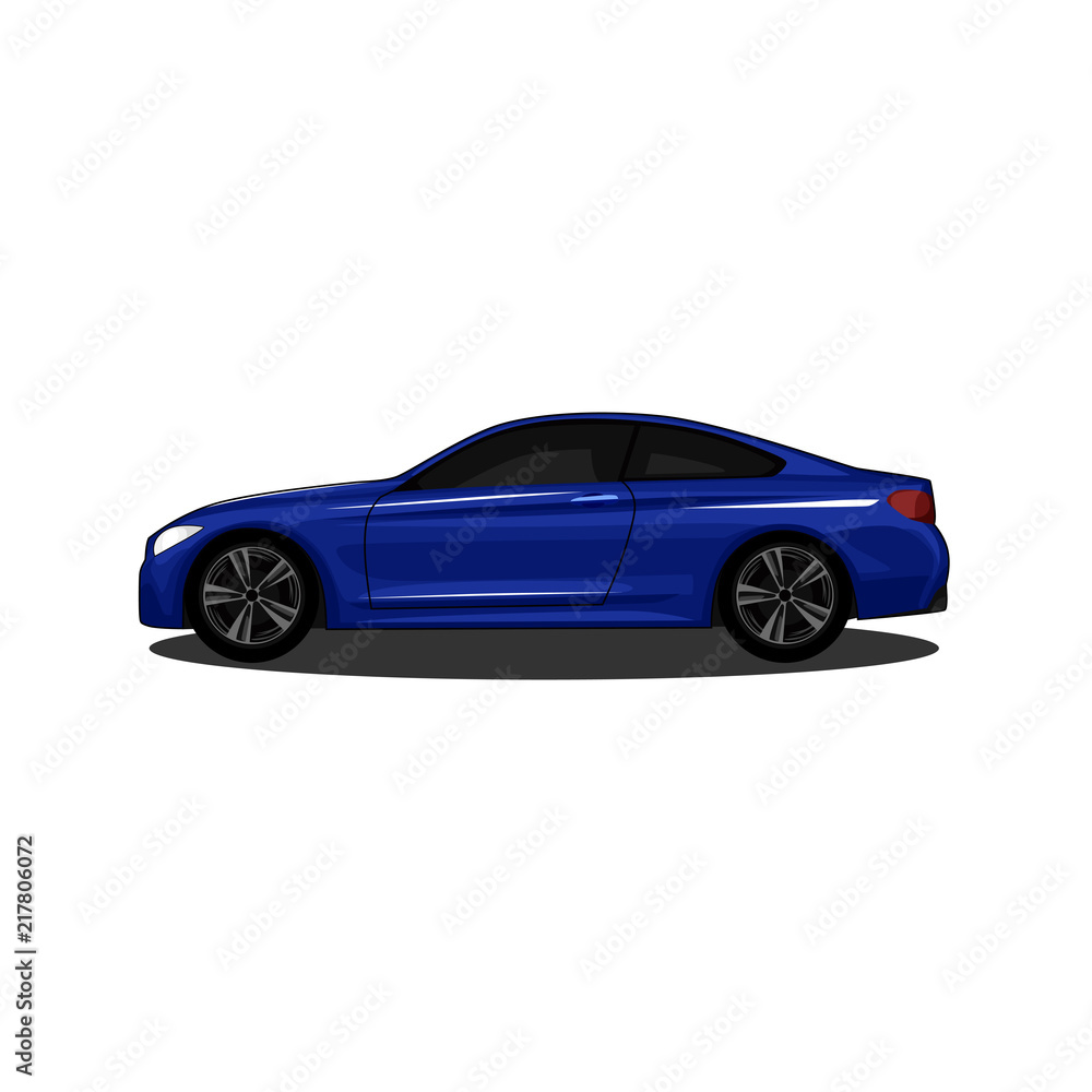 sport blue car realistic vector illustration