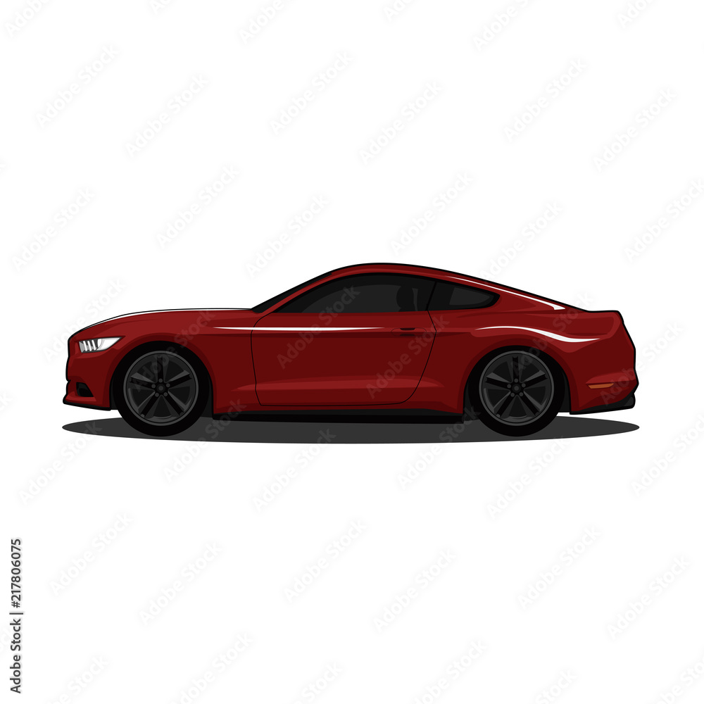 sports red car realistic vector illustration