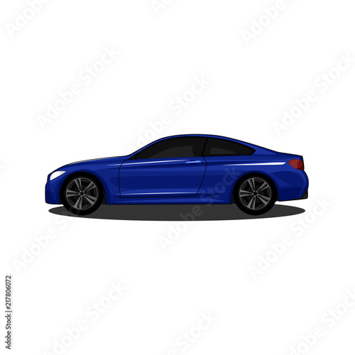 sport blue car realistic vector illustration