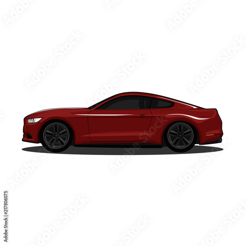 sports red car realistic vector illustration © eryusan