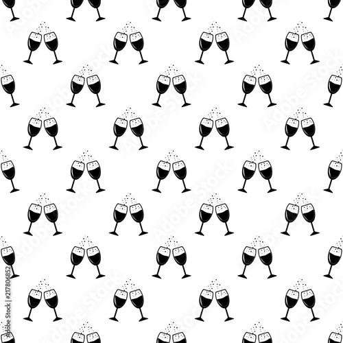 glasses clink glasses icon in Pattern style