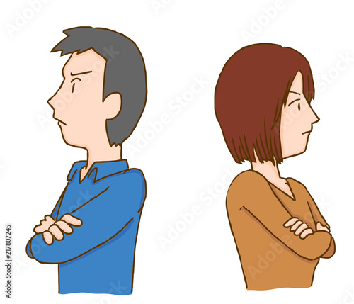 夫婦ケンカのイラスト