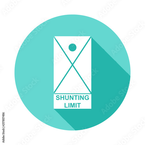 shunting limit icon in Flat long shadow style