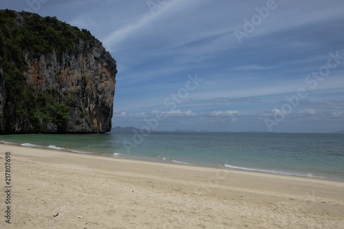 White sand on beautiful beach.