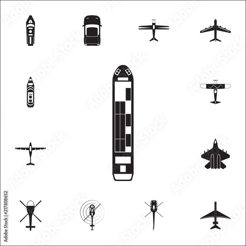 cargo Ship icon. Detailed set of Transport view from above icons. Premium quality graphic design sign. One of the collection icons for websites, web design, mobile app